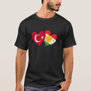 Turkey Kurdistan Heart Flag Turkish Kurdish Pride  T-Shirt