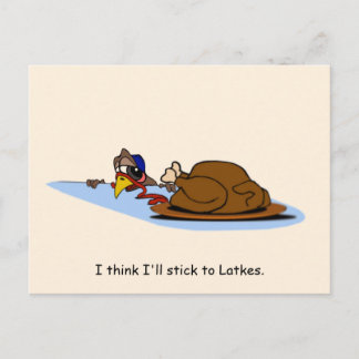 Turkey Latkes Postcard. Postcard