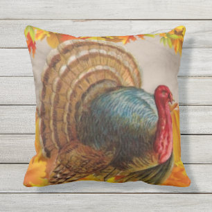 Turkey leaves pumpkins cushion