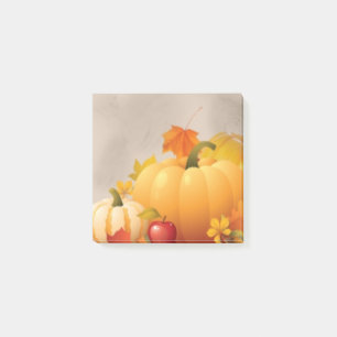 Turkey leaves pumpkins post-it notes