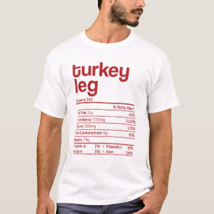Turkey Leg Nutrition Fact Funny Thanksgiving Chris T-Shirt