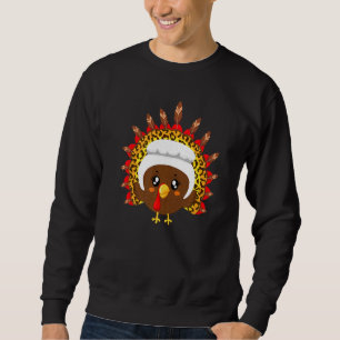 Turkey Leopard Pilgrim Matching Girl Kids Women Th Sweatshirt