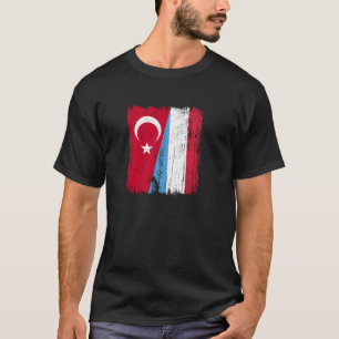 Turkey Luxembourg Half Flag Turkish Luxembourgish  T-Shirt