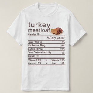 turkey meatloaf Nutrition Facts label T-Shirt
