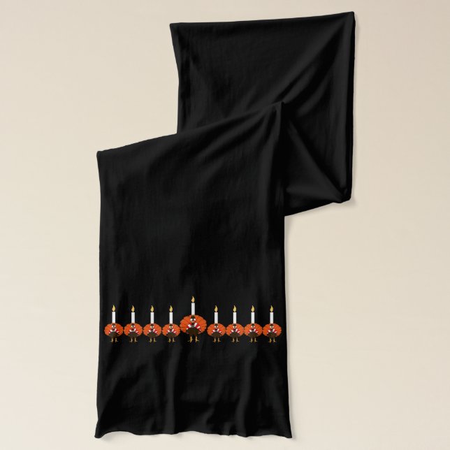 Turkey Menorah Thanksgivukkah Scarf (Left)