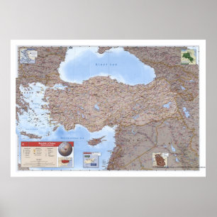 Turkey & Middle East Map 2002 Poster