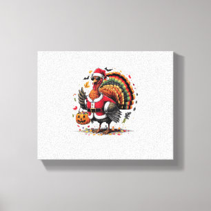 Turkey Moo Cow Costume Funny Thanksgiving Hallowee Canvas Print
