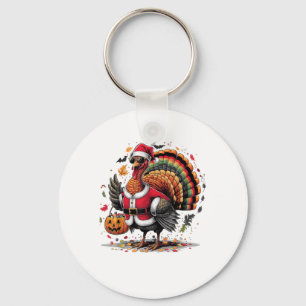 Turkey Moo Cow Costume Funny Thanksgiving Hallowee Key Ring