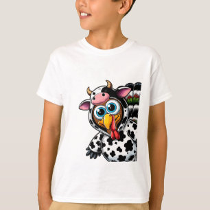 Turkey Moo Cow Costume Funny Thanksgiving Hallowee T-Shirt