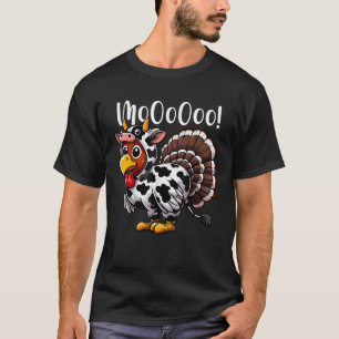 Turkey Moo Cow Costume Funny Thanksgiving  T-Shirt