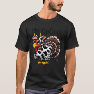 Turkey Moo Cow Costume Funny Thanksgiving  T-Shirt