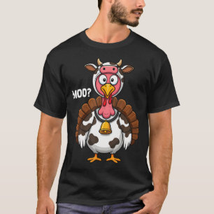 Turkey Moo Cow Funny Thanksgiving 2024 T-Shirt