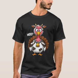 Turkey Moo Cow Funny Thanksgiving 2024  T-Shirt