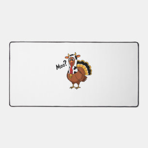 Turkey Moo Cow Funny Thanksgiving Performance Spri Desk Mat