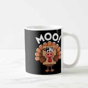 Turkey Moo Funny Fake Cow Thanksgiving Boys Girls Coffee Mug