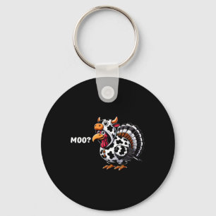 Turkey Moo Funny Thanksgiving 1 Key Ring
