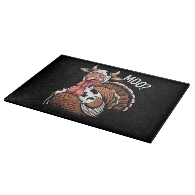 Turkey Moo Funny Thanksgiving  Cutting Board (Corner)