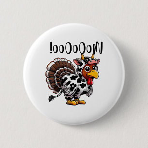 Turkey Moo Funny Thanksgiving Fake Cow Moo 6 Cm Round Badge