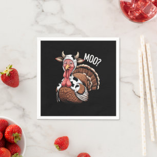 Turkey Moo Funny Thanksgiving  Napkin