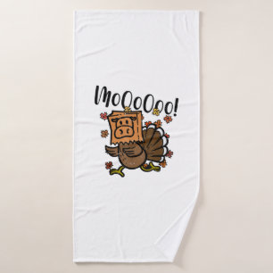 Turkey Moo I'm A Cow Fake Cow Funny Thanksgiving _ Bath Towel