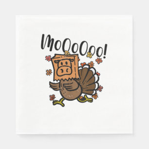 Turkey Moo I'm A Cow Fake Cow Funny Thanksgiving _ Napkin