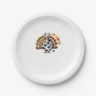 Turkey Moo Thanksgiving Cow Turkey Humour Funny _2 Paper Plate