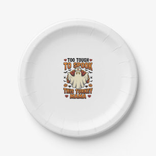 Turkey Mum Halloween Shirt with Vintage Nurse Ghos Paper Plate