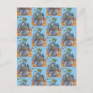 TURKEY NATION USA, FUNNY THANKSGIVING POLITICS POSTCARD