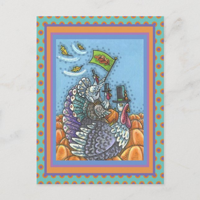 TURKEY NATION USA, FUNNY THANKSGIVING POLITICS POSTCARD (Front)