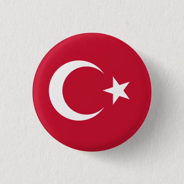 Turkey National Flag 3 Cm Round Badge (Front)