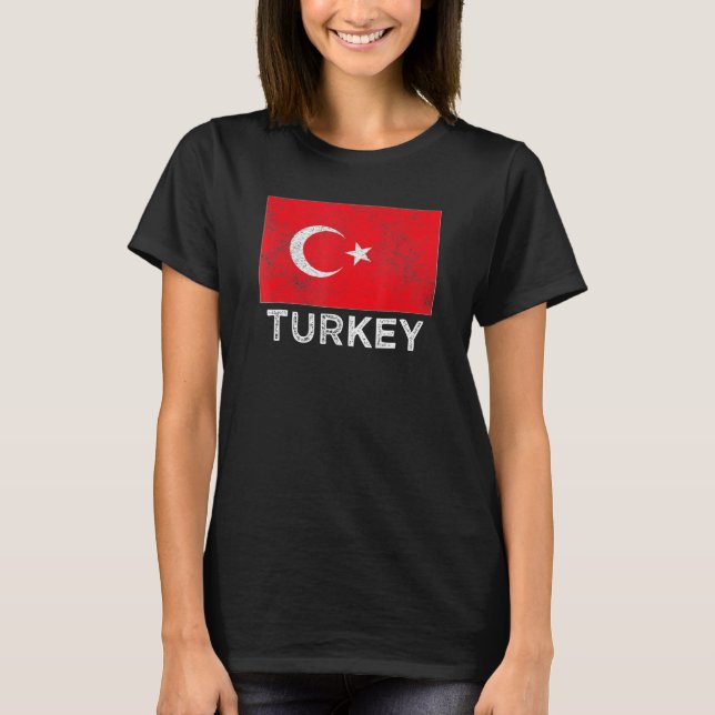 Turkey National Flag Distressed For Men Women Kids T-Shirt (Front)