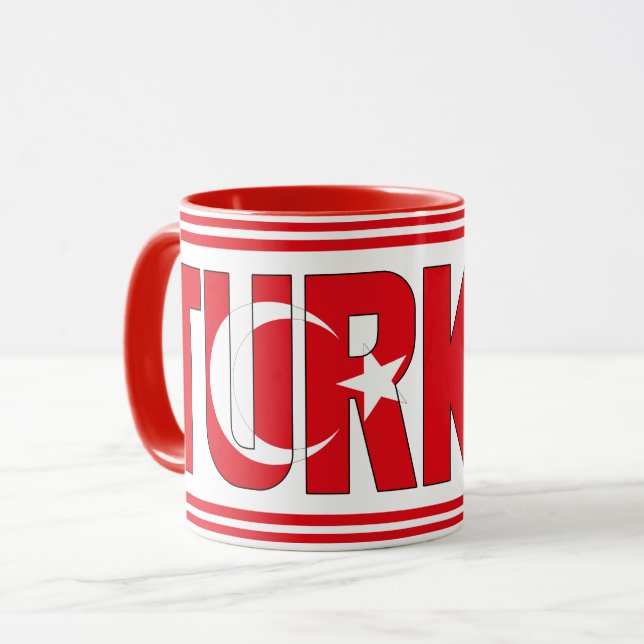 Turkey National Flag Patriotic Coffee Mug (Front Left)