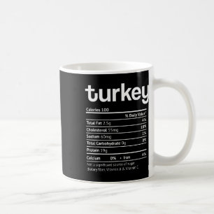 Turkey nutrition facts fun thanksgiving christmas  coffee mug