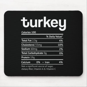 Turkey nutrition facts fun thanksgiving christmas  mouse mat