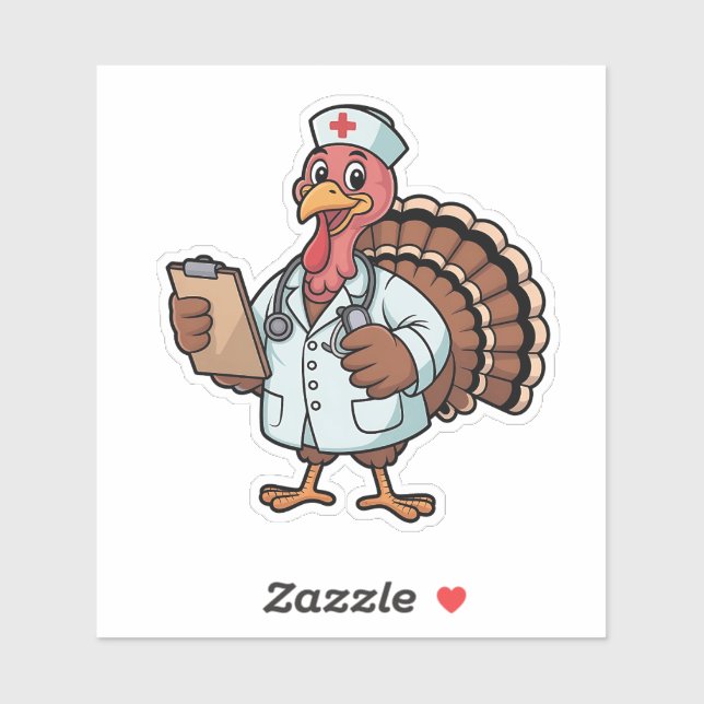 Turkey On a Nursing Scrub Nurse Thanksgiving (Sheet)
