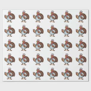 Turkey On a Nursing Scrub Nurse Thanksgiving Wrapping Paper