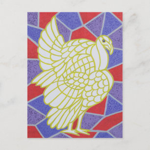 Turkey on Stained Glass Postcard
