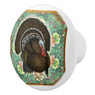 Turkey On the Greens Ceramic Knob