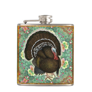 Turkey On the Greens Hip Flask