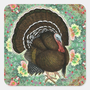 Turkey On the Greens Square Sticker