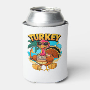 Turkey on Vacation in Jamaica Classic T-Shirt.png Can Cooler