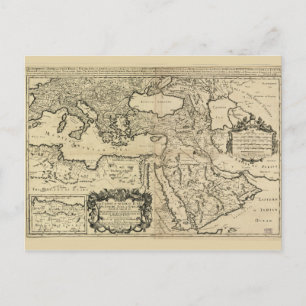 Turkey, Ottoman Empire Map (1680) Postcard