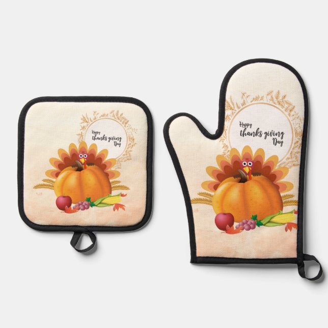 turkey oven mitt & pot holder set (Front)