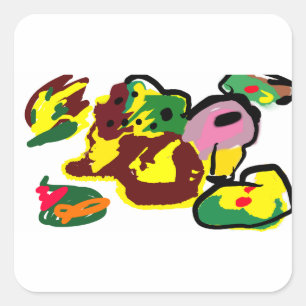 Turkey paint square sticker