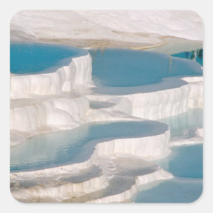 Turkey, Pamukkale Cotton Castle). Square Sticker