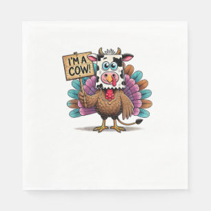 Turkey Paper Bag Moo I'm a Cow Thanksgiving Family Napkin