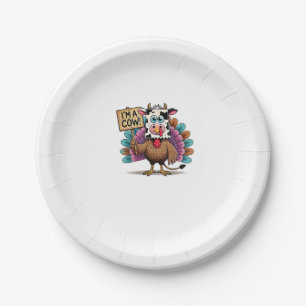 Turkey Paper Bag Moo I'm a Cow Thanksgiving Family Plate