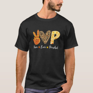 Turkey Peace Love Preschool Teacher Fall Thanksgiv T-Shirt