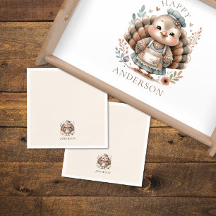 Turkey Personalised Add Name Napkin