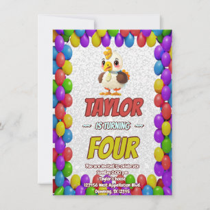 Turkey Personalised Birthday Unique Invite Kids